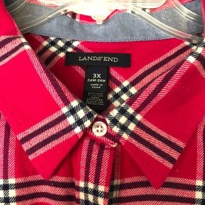 Lands End hot pink super soft flannel shirt